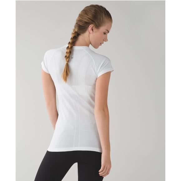(6) Lululemon Swiftly Tech Short Sleeve Crew Heathered White - Picture 3 of 7
